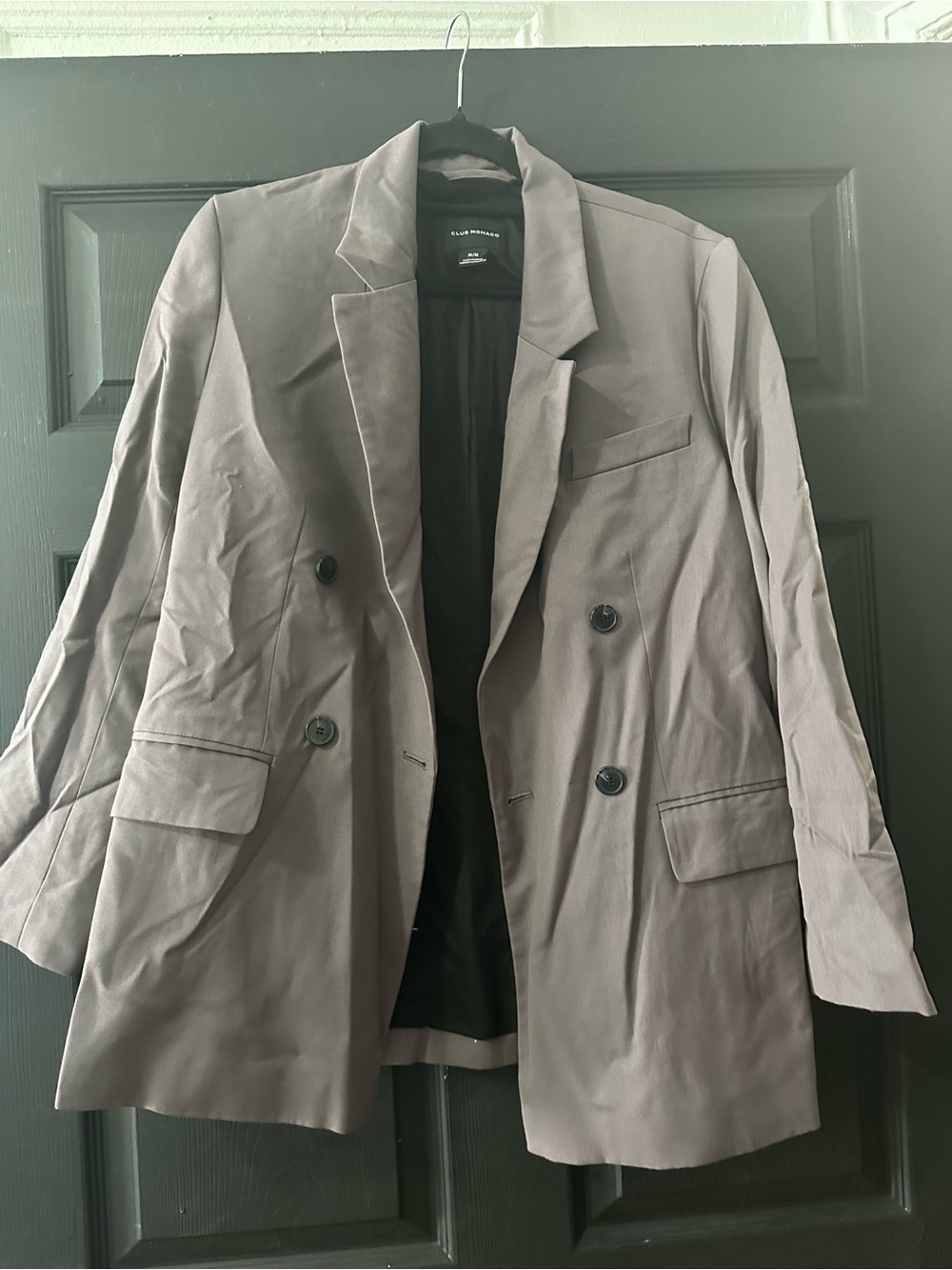 Club Monaco Double-Breasted Blazer in eggplant
